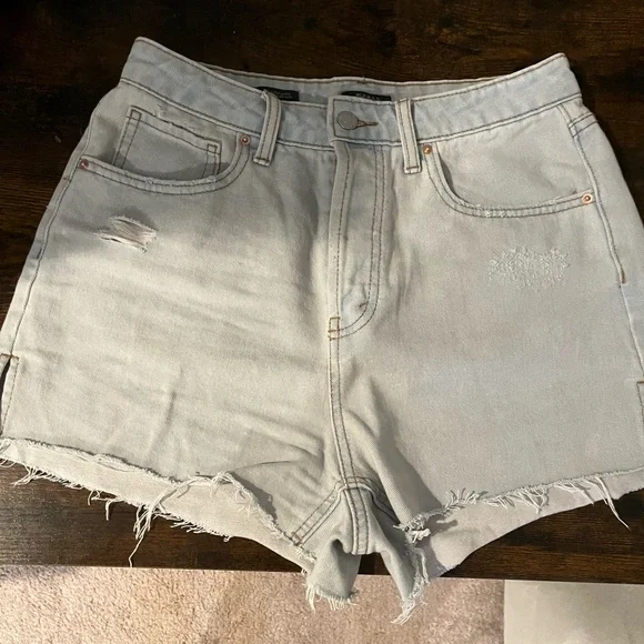 Wild Fable Blue Jean Shorts Distressed High-Waisted - Picture 1 of 2